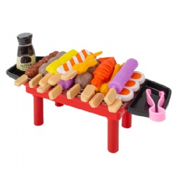 wooden montessori Children's Pretend Play Barbecue Skewer  Toy
