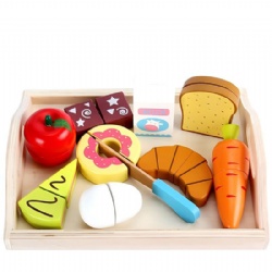 wooden montessori Fake Cake Playset toys