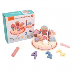 wooden montessori Kids' American Realistic Birthday Cake Role-Play Toy