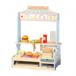 wooden montessori Kids' Danish Style Burger Selling Rack Playset  toy
