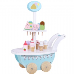 wooden montessori Kids' Ice Cream Vending Cart Pretend Play Toy
