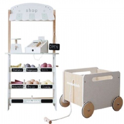 wooden montessori Kids' Pretend Play Supermarket Shelf Toy