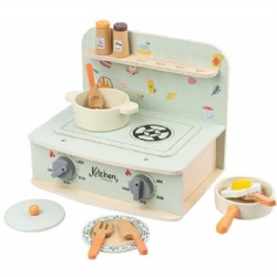 wooden montessori Light Green Kids Role-Play Stove Educational Toy‌