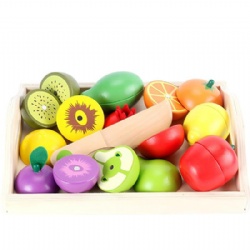 wooden montessori Magnetic Fruit Cutting Set‌