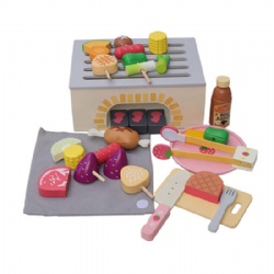 wooden montessori   BBQ Pretend Play Kitchen Toy Set