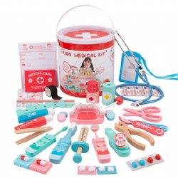 wooden montessori   Bucket Doctor Pretend Play Toy