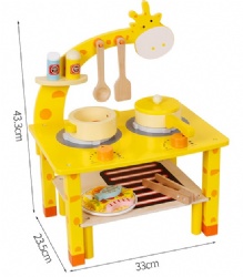 wooden montessori Giraffe Kitchen Pretend Play Toy