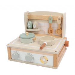 wooden montessori Natural Wood Simulation Kitchen Stove Pretend Play Toy