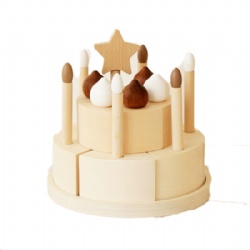 wooden montessori Star Linden Wood Cream Cake Educational Toy