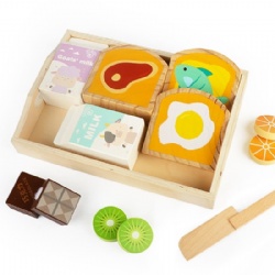 wooden montessori  Toast Cutting Educational Play Set