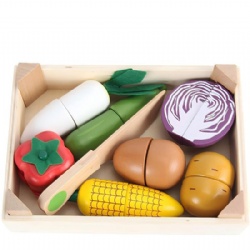 wooden montessori  Vegetable Cutting Playset