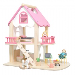 wooden montessori  Nordic Style Mini Dollhouse Villa Toy