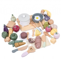 wooden montessori  Play Kitchen Cutlery Set toys