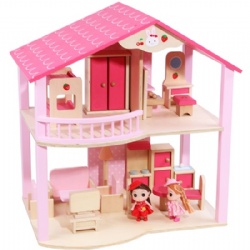 wooden montessori  Strawberry Themed Pretend Play Dollhouse