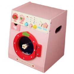 wooden montessori  Strawberry Themed Pretend Play Washing Machine Toy