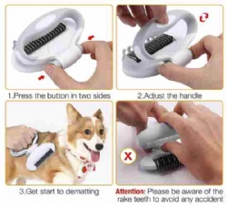 Folding Pet Dog Grooming Rakes, Comb