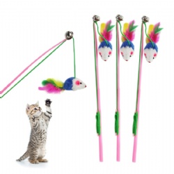Plastic Cat Teasing Wand Funny Cat Teaser Sticks Toys