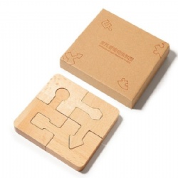 Wood Square Round 3D Puzzle Toy