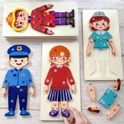 Wooden 3D Character Puzzle Toy